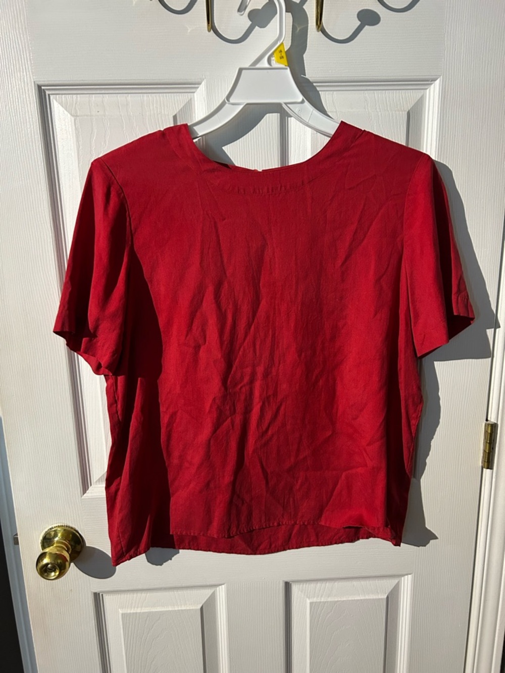 Orvis Red Short-Sleeve Silk Top